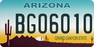AZ license plate BGO6010