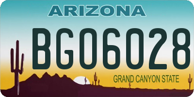 AZ license plate BGO6028