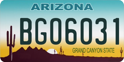 AZ license plate BGO6031
