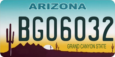 AZ license plate BGO6032