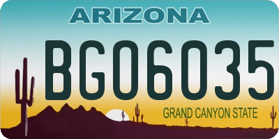 AZ license plate BGO6035