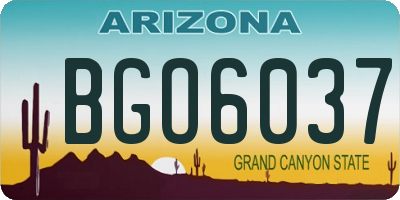 AZ license plate BGO6037
