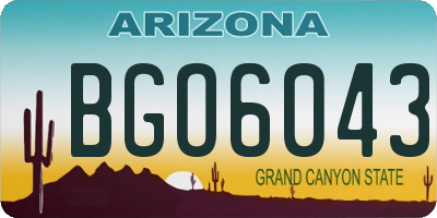 AZ license plate BGO6043