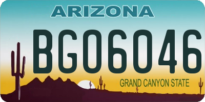 AZ license plate BGO6046