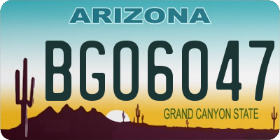 AZ license plate BGO6047