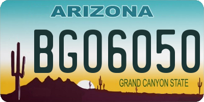AZ license plate BGO6050