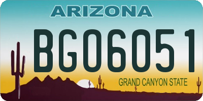 AZ license plate BGO6051