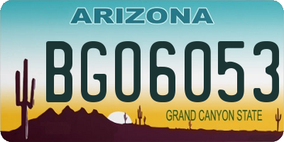 AZ license plate BGO6053
