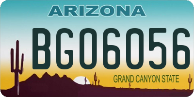 AZ license plate BGO6056