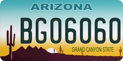 AZ license plate BGO6060