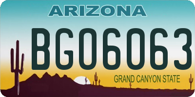AZ license plate BGO6063