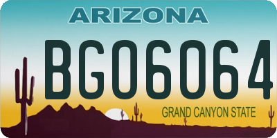 AZ license plate BGO6064