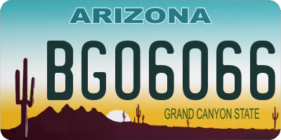 AZ license plate BGO6066