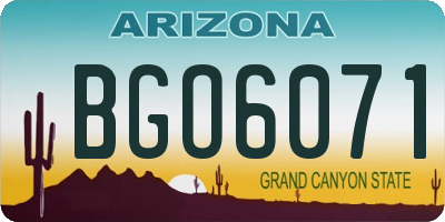 AZ license plate BGO6071