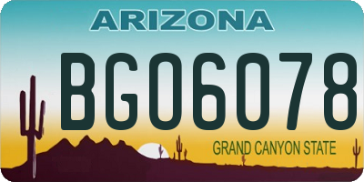 AZ license plate BGO6078