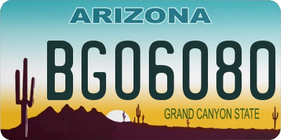 AZ license plate BGO6080