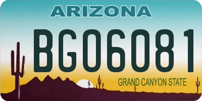 AZ license plate BGO6081