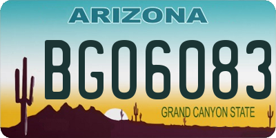 AZ license plate BGO6083