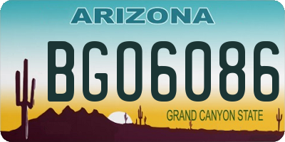 AZ license plate BGO6086