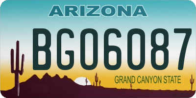 AZ license plate BGO6087