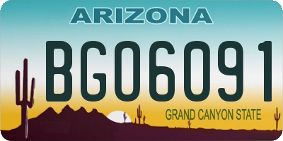 AZ license plate BGO6091