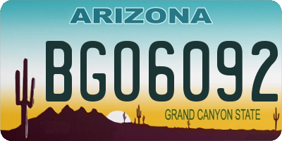 AZ license plate BGO6092