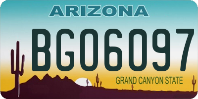 AZ license plate BGO6097