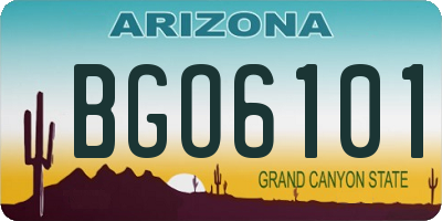 AZ license plate BGO6101