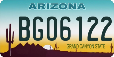 AZ license plate BGO6122