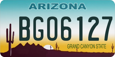 AZ license plate BGO6127