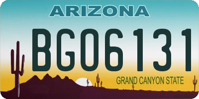 AZ license plate BGO6131