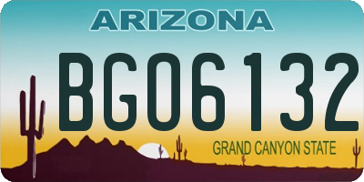 AZ license plate BGO6132