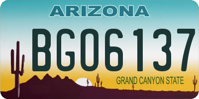 AZ license plate BGO6137
