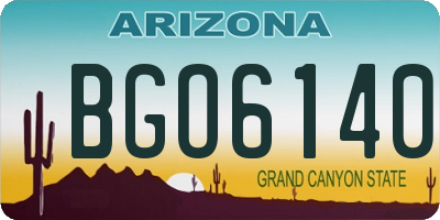 AZ license plate BGO6140
