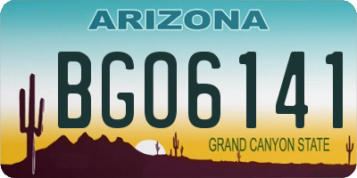 AZ license plate BGO6141