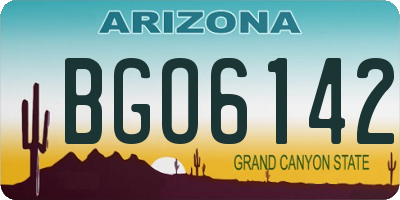 AZ license plate BGO6142