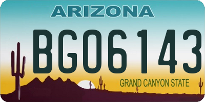 AZ license plate BGO6143