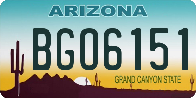 AZ license plate BGO6151