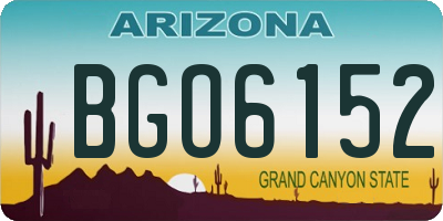 AZ license plate BGO6152