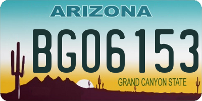 AZ license plate BGO6153