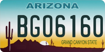 AZ license plate BGO6160