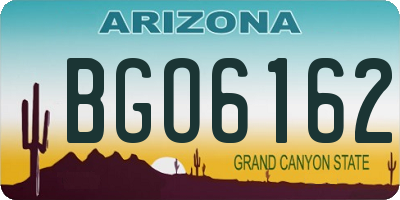 AZ license plate BGO6162