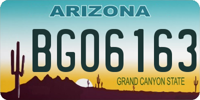 AZ license plate BGO6163