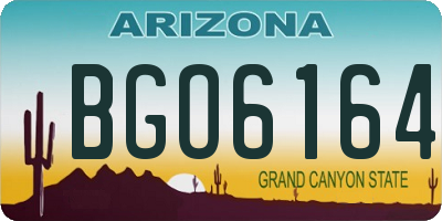 AZ license plate BGO6164