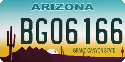 AZ license plate BGO6166