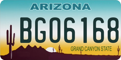AZ license plate BGO6168