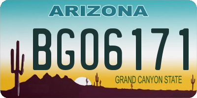 AZ license plate BGO6171