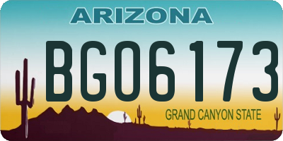 AZ license plate BGO6173