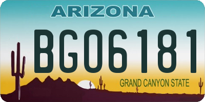 AZ license plate BGO6181