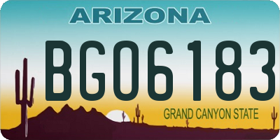 AZ license plate BGO6183